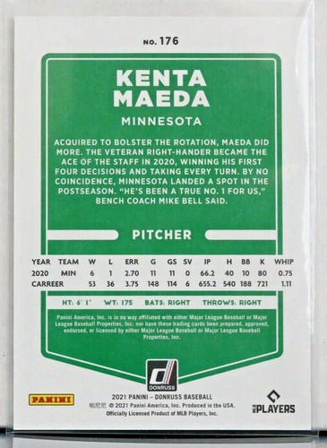 2021 PANINI DONRUSS KENTA MAEDA PRESIDENTIAL PARALLEL /50 - Picture 2 of 2
