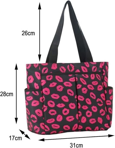 Tote Bag for Women with Zipper Waterproof Polyester Multi-Compartment Handbag - Picture 20 of 21