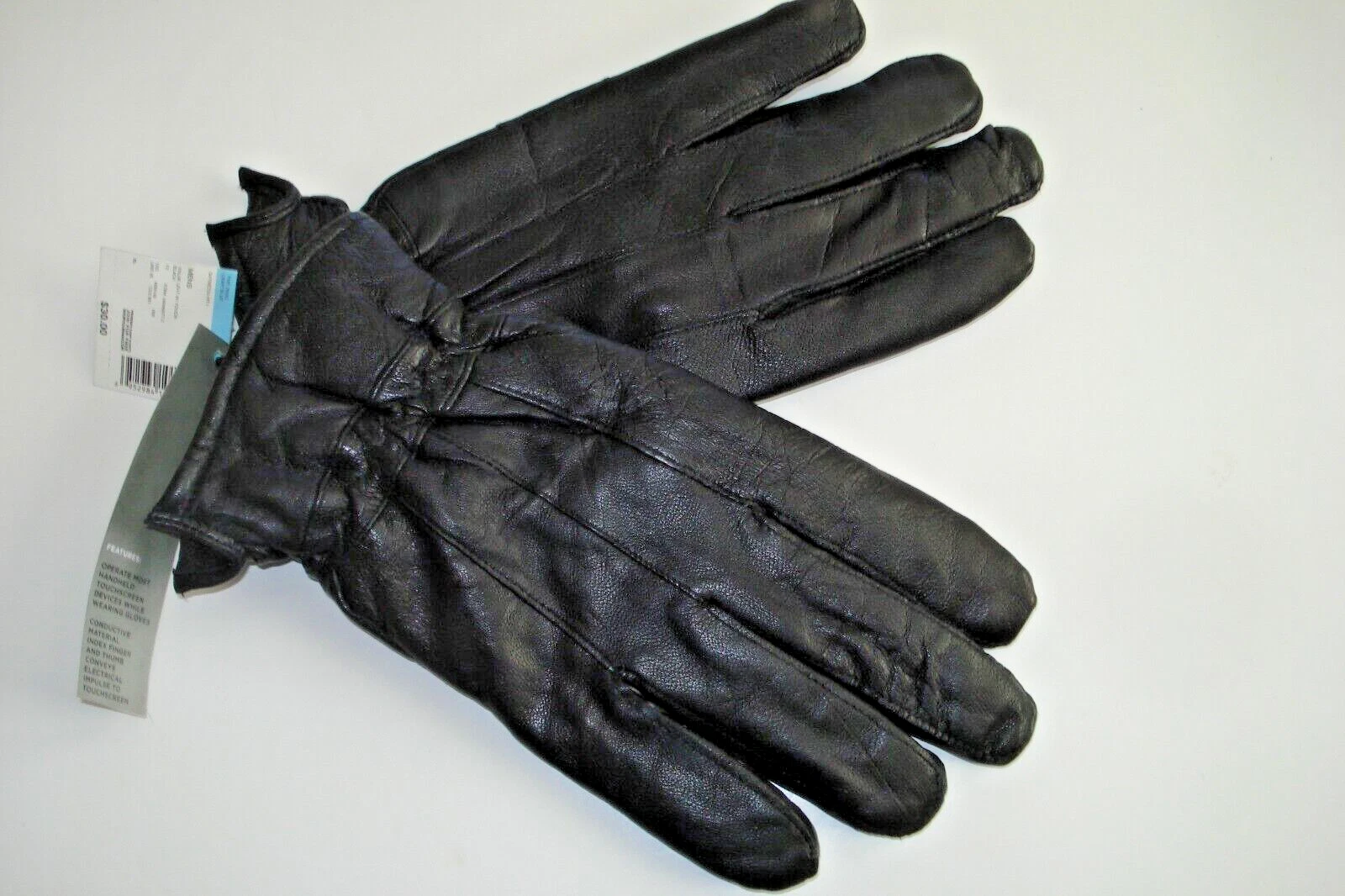 Mens Leather Gloves Size L Covington DataTouch NWT