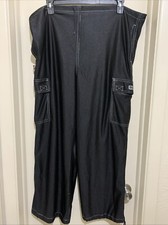 Mens vtg black Caffeine pants y2k 90s rave wide leg drawstring skate EDM baggy L