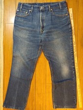 VTG 1990s Levi's 505 Worn Dark Blue Regular Fit Straight Leg Hemmed 36 x 30