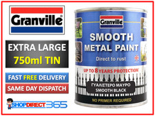 Granville Smooth Black Finish Direct Rust Metal Paint Restore 750ml 141