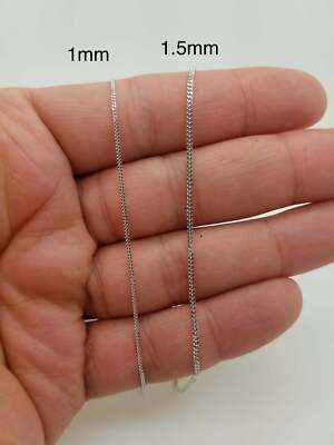 10k Solid White Gold Gourmette Miami 