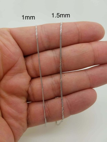 10k Solid White Gold Gourmette Miami 