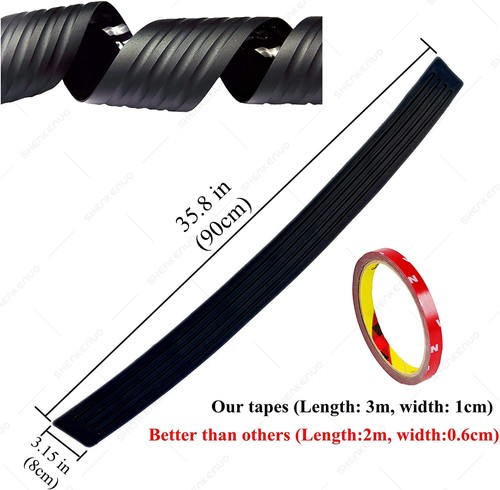 Accessories Car Rubber Rear Guard Bumper Protector Trim Cover Black US Shipping - Picture 6 of 17
