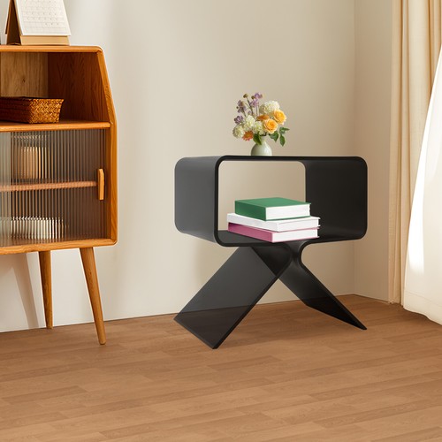 Acryl Nachttisch Beistelltisch, Modernes Home Decor Display Endtisch (Schwarz)