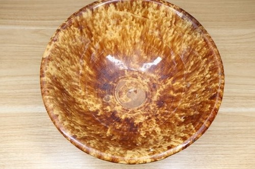 Rockingham Bennington Bowl Antique Yellow Ware Brown Dripped Glaze Pottery - Picture 4 of 9