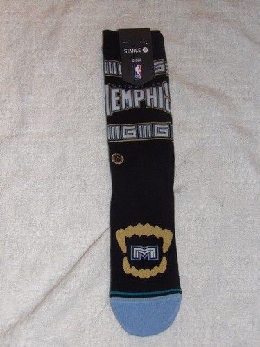 Stance Socks Classic Crew NBA Grizzlies Warriors Combed Cotton Adult LG 9-13 NWT - Picture 4 of 6