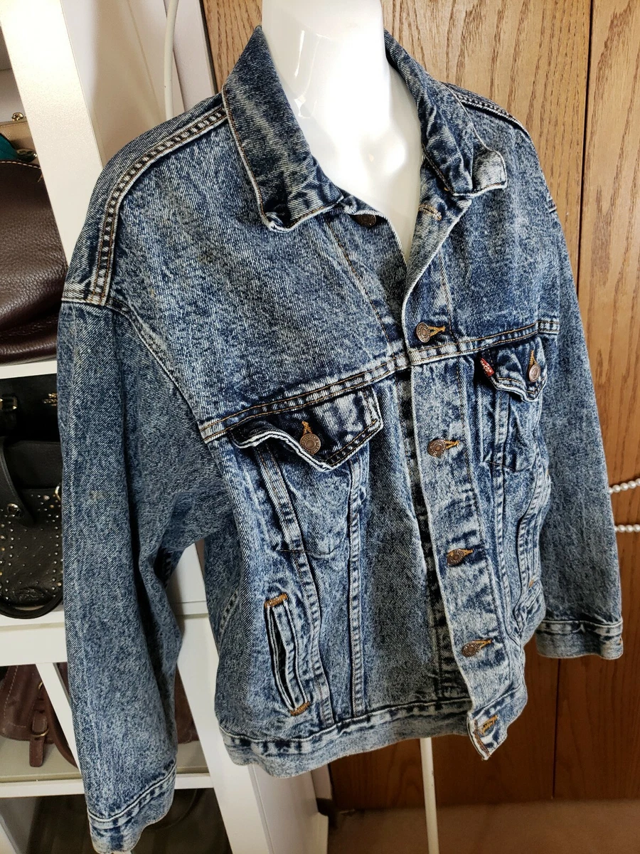 Vintage 80s Levi's 70507-0227 Denim Trucker Jacket Size L
