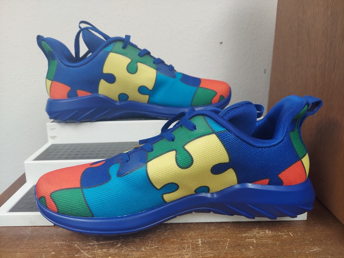 Soulsfeng Mens Olympix Workout Gym Sneakers Jigsaw Puzzle Sz 11