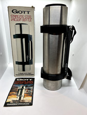 Vintage Stainless Steel Vacuum Gott Thermal Bottle w/ Box