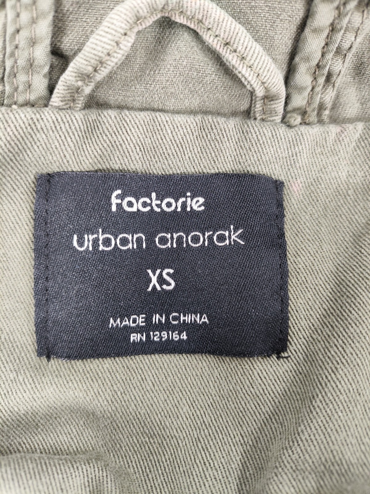 Factorie Urban Anorak Jacket Women's Size XS Kahki Military Full Zip Hoodie image 6