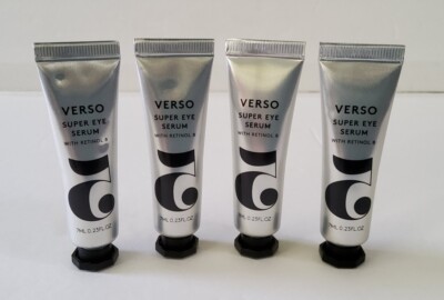 Lot Of 4- Verso Super Eye #5 Serum With Retinol 8 .23fl Oz Travel Size, Sealed 