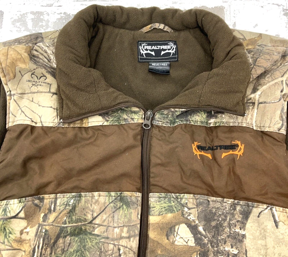 Chaleco acolchado vintage RealTree camuflado para hombre XL chaqueta marrón Y2K sarga forrada de vellón Foto 2 de 4