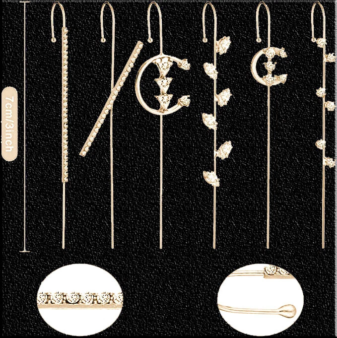 Ear Cuff Ohrklemmen Ohrmanschetten Ohrstecker Ohrwickel Haken Ohrnadel 6er SET - Bild 4 von 4