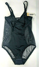 Vintage Lingerie Teddy Bodysuit 36C Sheer Black NWT Van Raalte