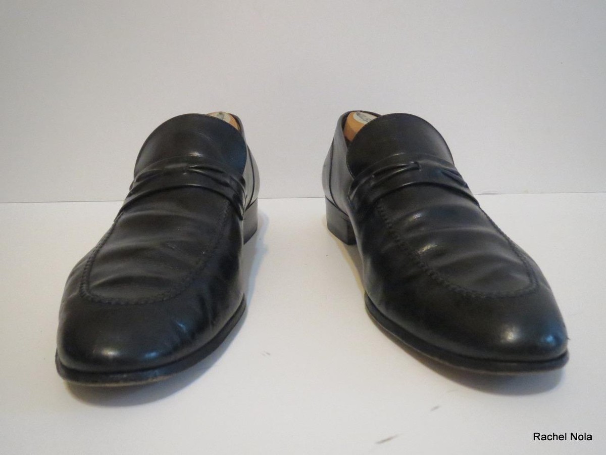 Bruno Magli Oxfords Loafers Sz 8.5 M Mens Black Leather 
