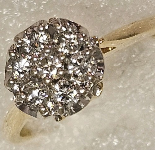 Lady's 14k/Y Gold Diamond (7) Diamond Ring Aprox .42 TCW Round Diamonds Size 6.7 - Picture 5 of 8