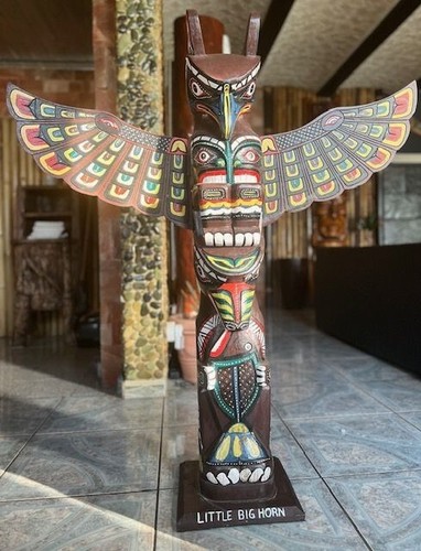 Pieu totem poteau boutiques martre hauteur 1,25 m poteau totem bois KENAI, carte postale by Little Big Horn