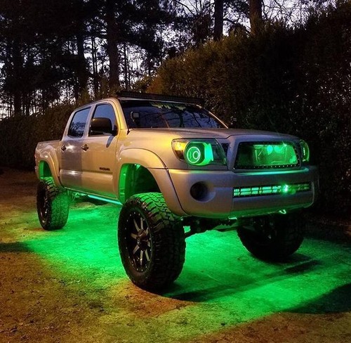8Pods Set Single Pure Color GREEN LED SwitchControl Strobe Rock Lights for Truck - Picture 6 of 11