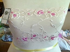 NWT Lace Tube Top Bandeau Crop Stretch Strapless Bra ONE SIZE 24"-34" BEIGE-PINK