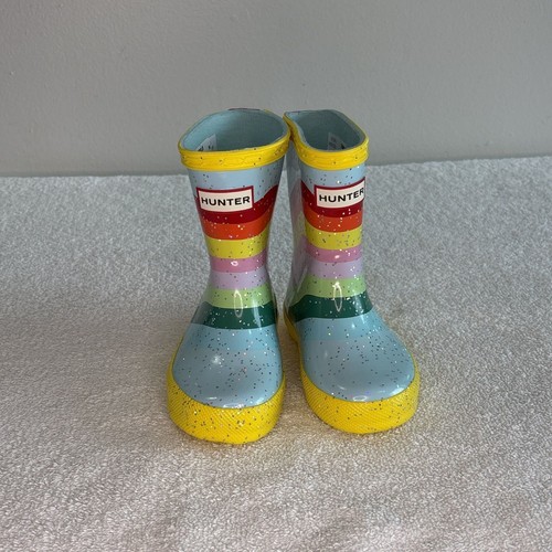 Hunter Kinder First Classic Regenstiefel Regenbogen Streifen Glitzer (Kleinkind Größe 5) - Bild 2 von 7