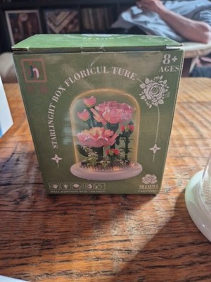 Mini Block Blume Puzzle rosa Rosen unter Kuppel