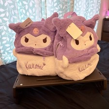 Sanrio Kuromi Plush Fleece Medium Size Backpa...