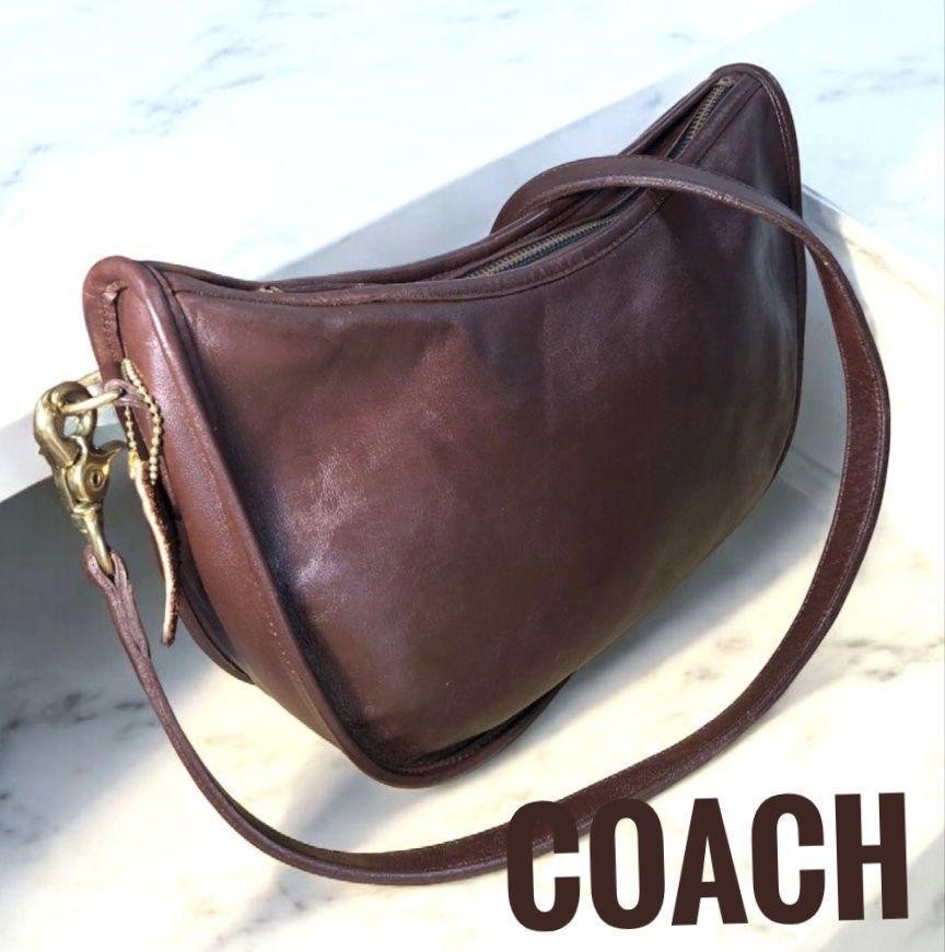 Coach Leather Shoulder Bag Brown Authentic G03111712
