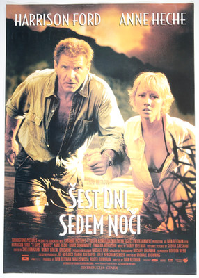 6 SIX DAYS 7 SEVEN NIGHTS Original SL movie poster 1998 HARRISON FORD ANNE HECHE