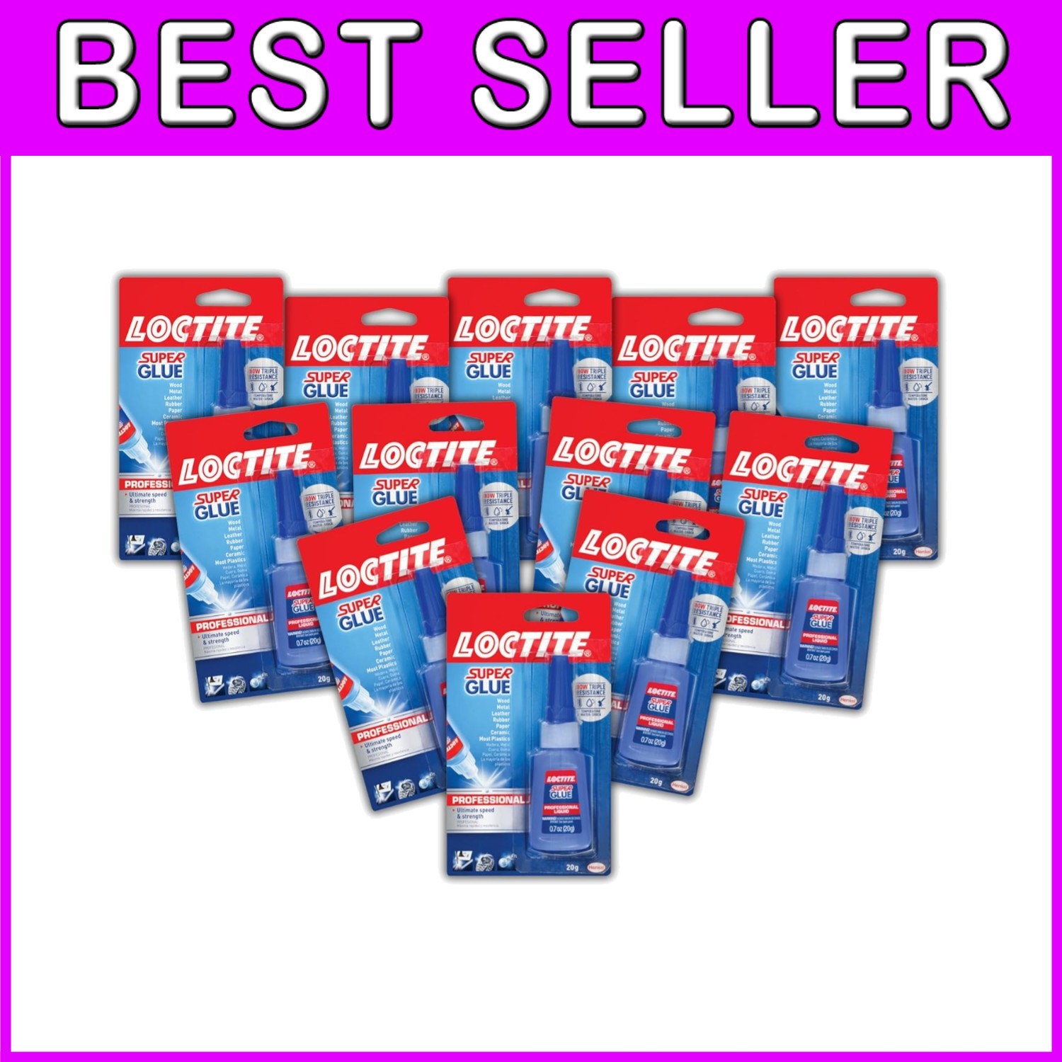 Professional Clear Super Glue, 0.14 fl oz - Pack of 12