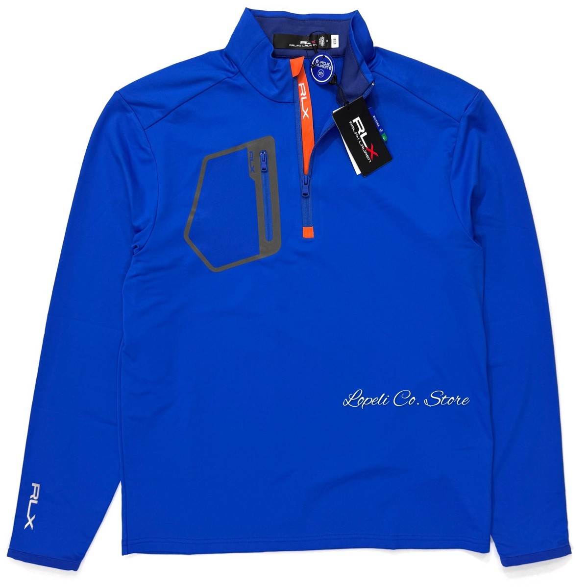 Ralph Lauren RLX Blue Orange 1/4 Zip Performance Pullover Golf