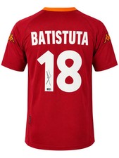 GABRIEL BATISTUTA SIGNED AS ROMA 00/01 HOME SHIRT (ACG CERT AG135549)