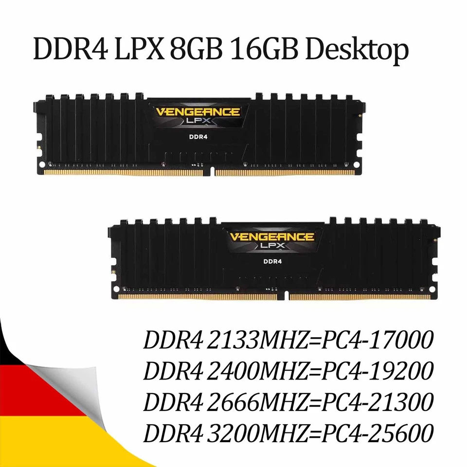 DDR4 Corsair Vengeance LPX 8GB 16GB 2666 3200 Desktop RAM Speicher DIMM Lot NEW - Bild 2 von 4