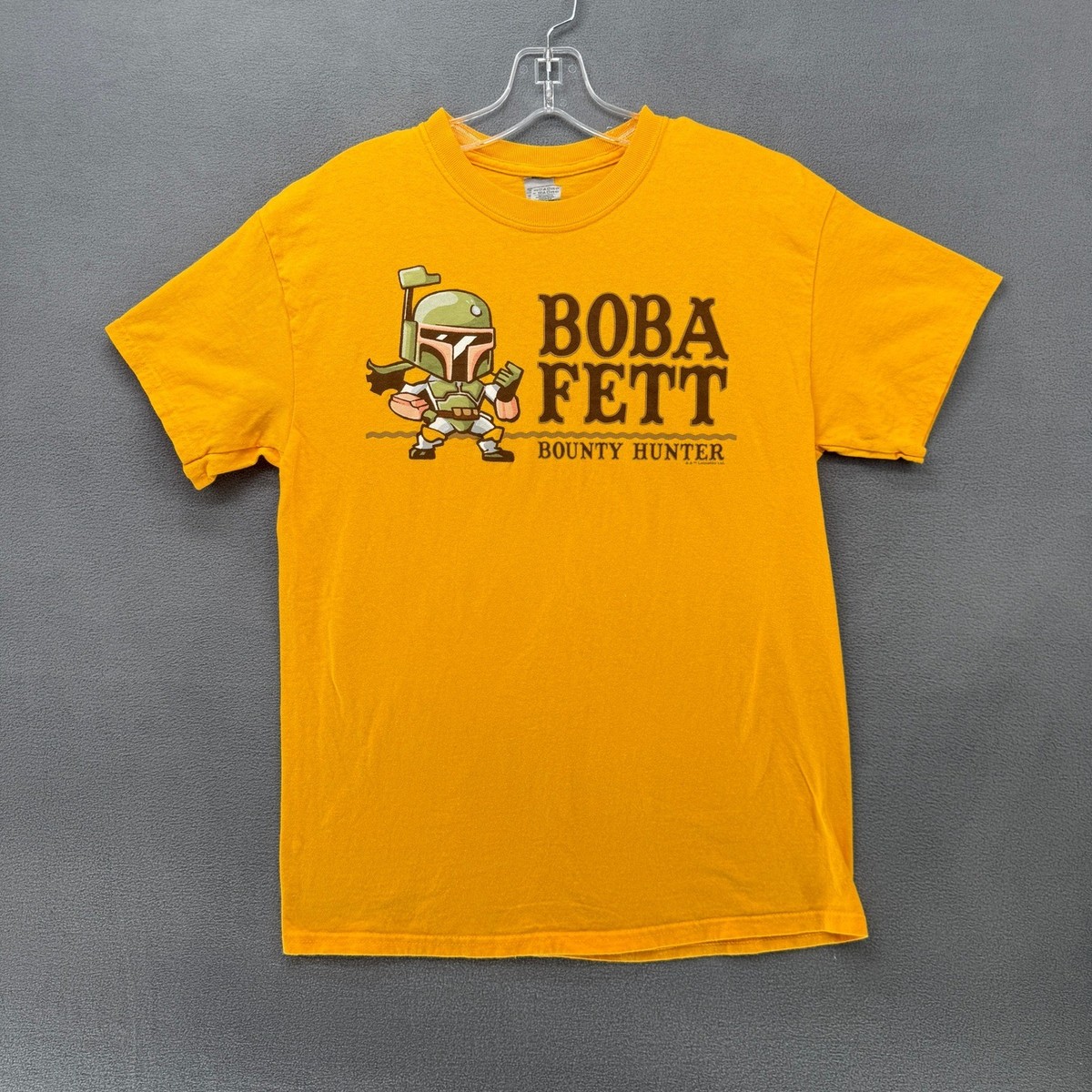 Star Wars Boba Fett Bounty Hunter Yellow Graphic T-Shirt Adult