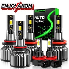 Led Headlight Bulb Fog Light Combo White 26000lm 6500k For Mazda 3 2010-2013