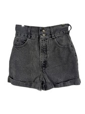 Retro High Waisted 90s Denim Shorts Black 5 Mom Cuffed Cowgirl Vintage Classic