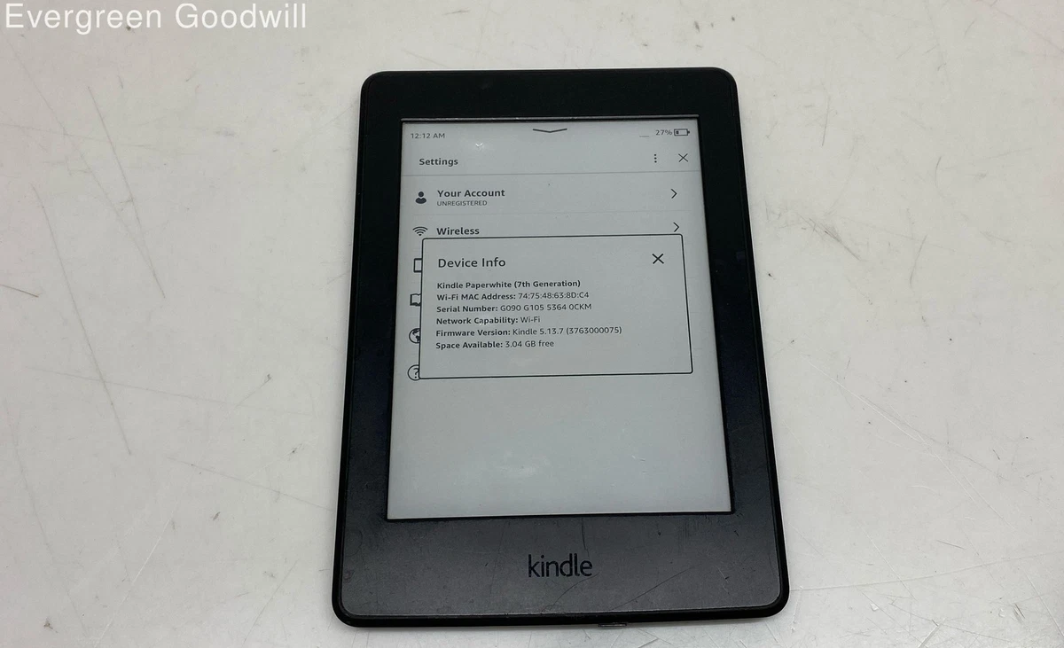 Amazon Kindle Paperwhite 7th Generation White eBook Readers for