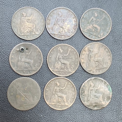 Victoria Half Pennies (9) 1860 - 1868 1862 1861 1863 1864 1865 1866 Lot 17813 - Picture 6 of 10
