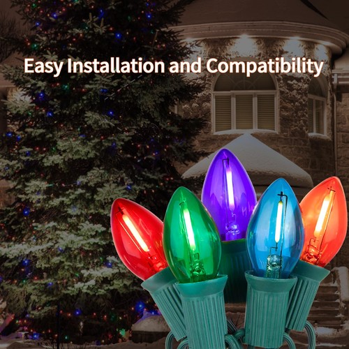C7 Multicolor Christmas Lights, LED Christmas String Lights, Indoor Outdoor X... - Picture 6 of 9