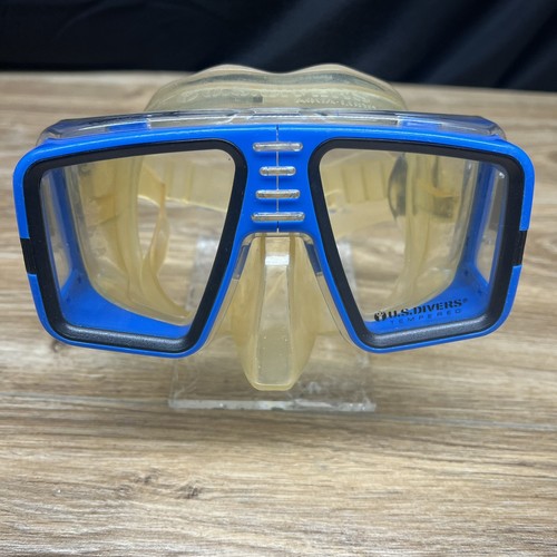 U.S Divers Aqua Lung Hawaii 4 Snorkeling Mask Blue Tempered - Picture 1 of 8