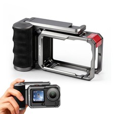 For DJI Osmo Action 6 PULUZ Metal Camera Cage Expansion Adapter with Handle Grip