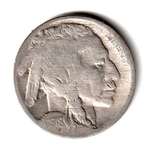 1918 Buffalo nickel acid treated