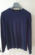 Belstaff Men's Knit Pullover Jumper Navy Crew Neck Size M Long Sleeve
