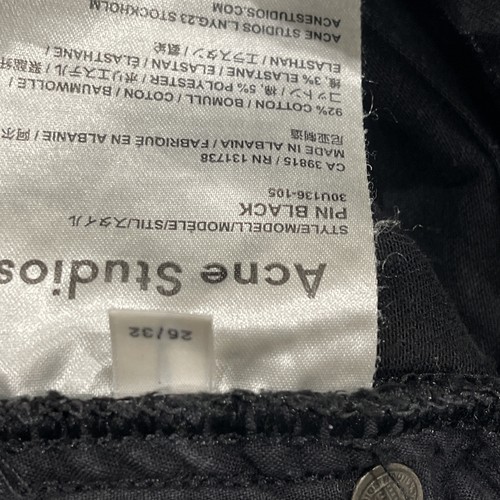 Acne Studios 26/32 High Rise Slim Jeans Skiny Black Stretch Jeans EU 26/32 - Picture 5 of 8