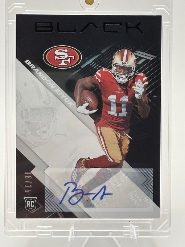 2020 Panini Black - Rookies Brandon Aiyuk #123 Silver Autographs /15 (AU, RC)
