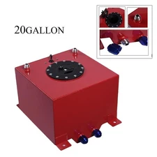 5 Gallon 20L Aluminum Racing Drift Fuel Cell Tank w/Level Sender Foam Red