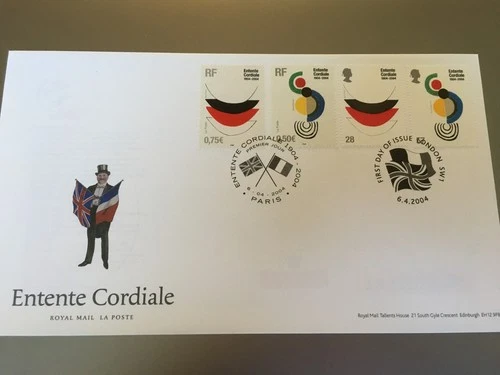 GB STAMPS RARE FIRST DAY COVER 2004 ENTENTE CORDIALE SPECIAL FRANGLAIS