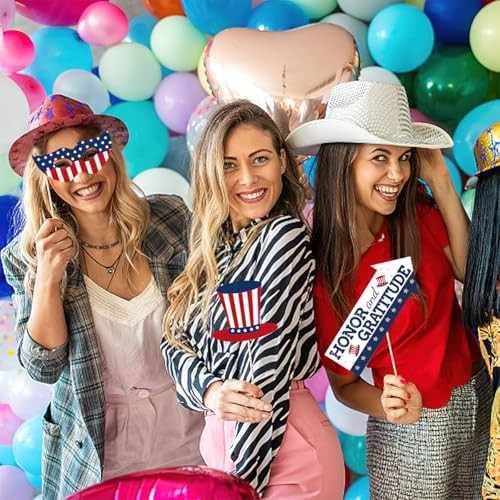 27 Pcs 4th of July American USA Independence Day Photo Booth Party Props USA - Picture 3 of 7