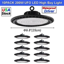 2-10 Pack 200W UFO Led High Bay Light Commercial Industrial Warehouse Factory